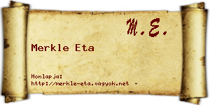 Merkle Eta névjegykártya